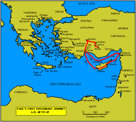 Apostle Paul's First Missionary Journey