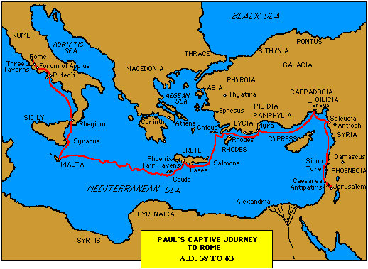 Apostle Paul's Journey to Rome in Chains